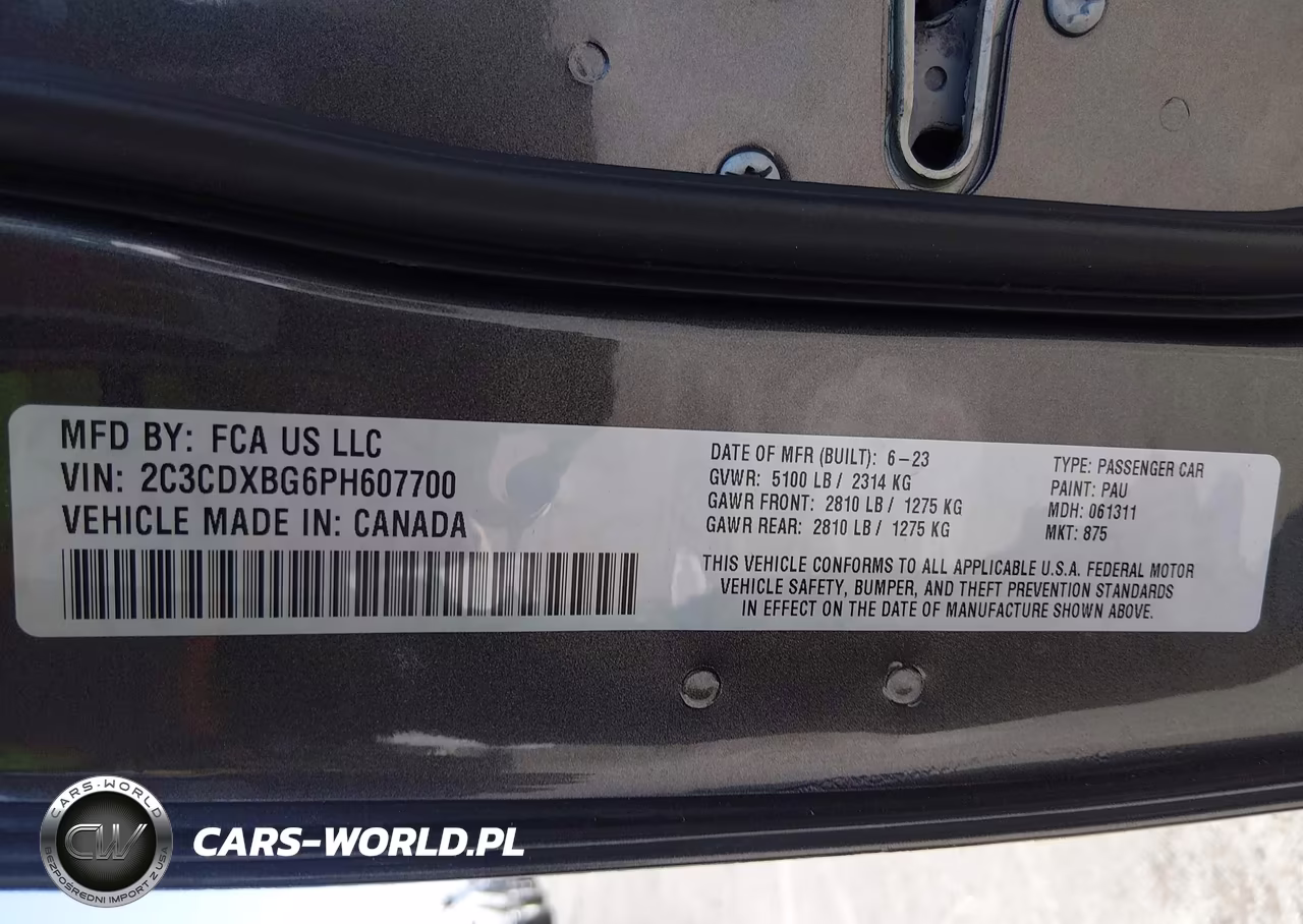 2023 Dodge Charger Sxt VIN:2C3CDXBG6PH607700 - 9