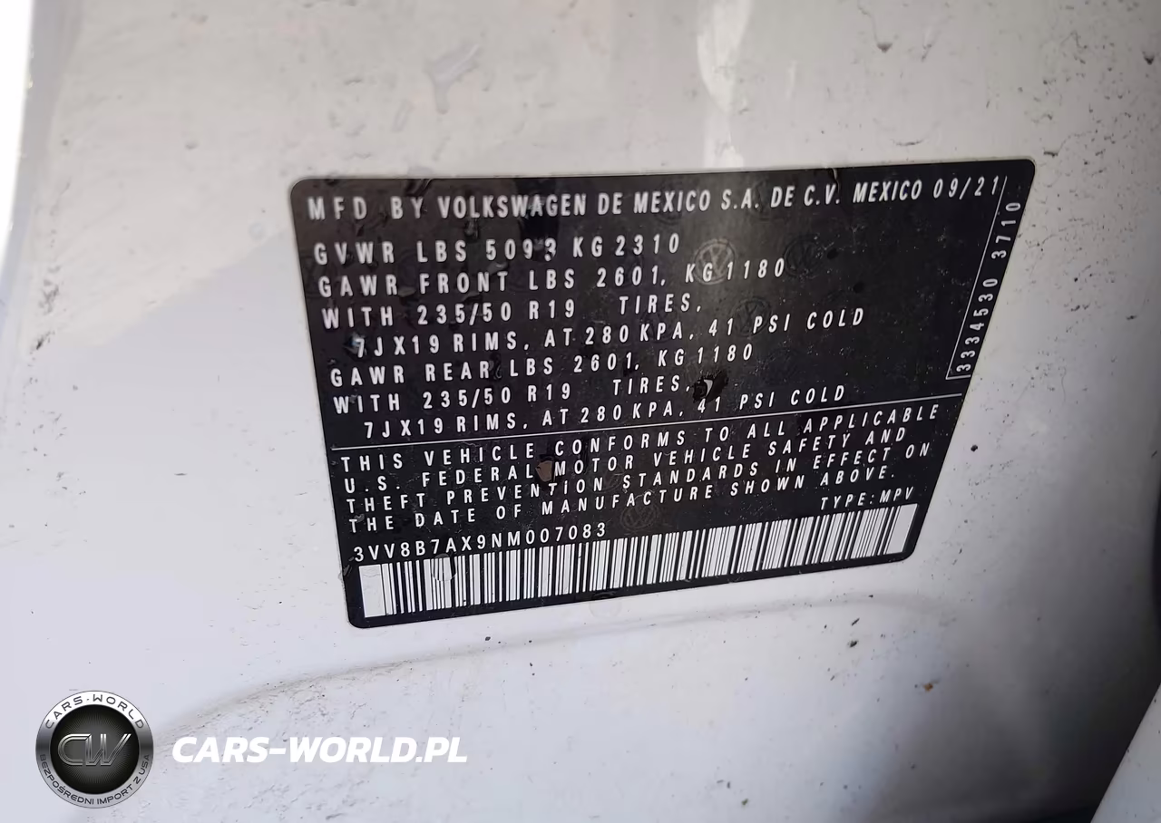 2022 Volkswagen Tiguan 2.0T Se R-Line Black VIN:3VV8B7AX9NM007083 - 9