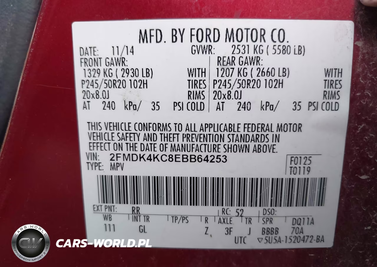 2014 Ford Edge Limited VIN:2FMDK4KC8EBB64253 - 9