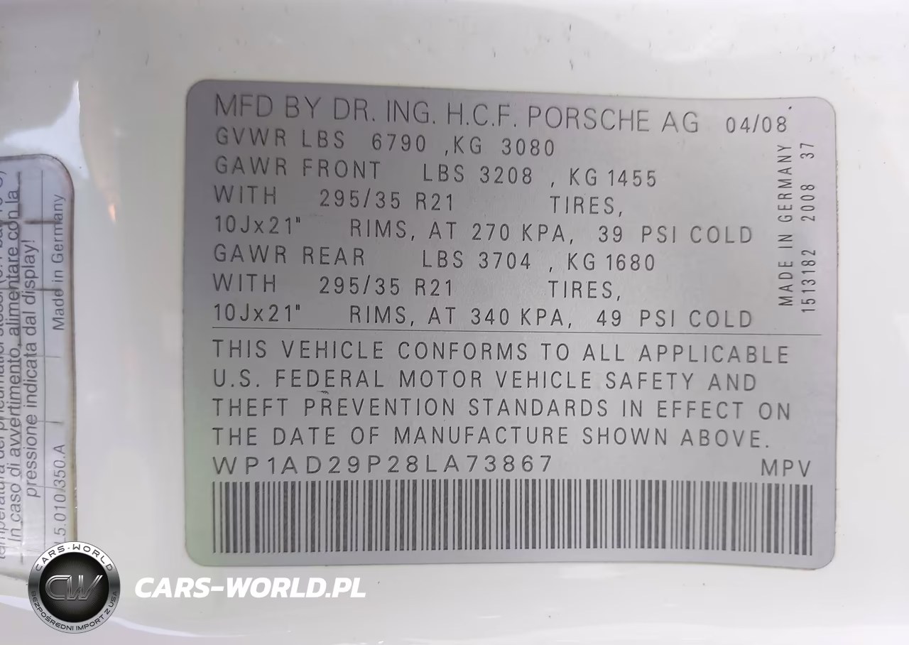 2008 Porsche Cayenne Gts VIN:WP1AD29P28LA73867 - 9