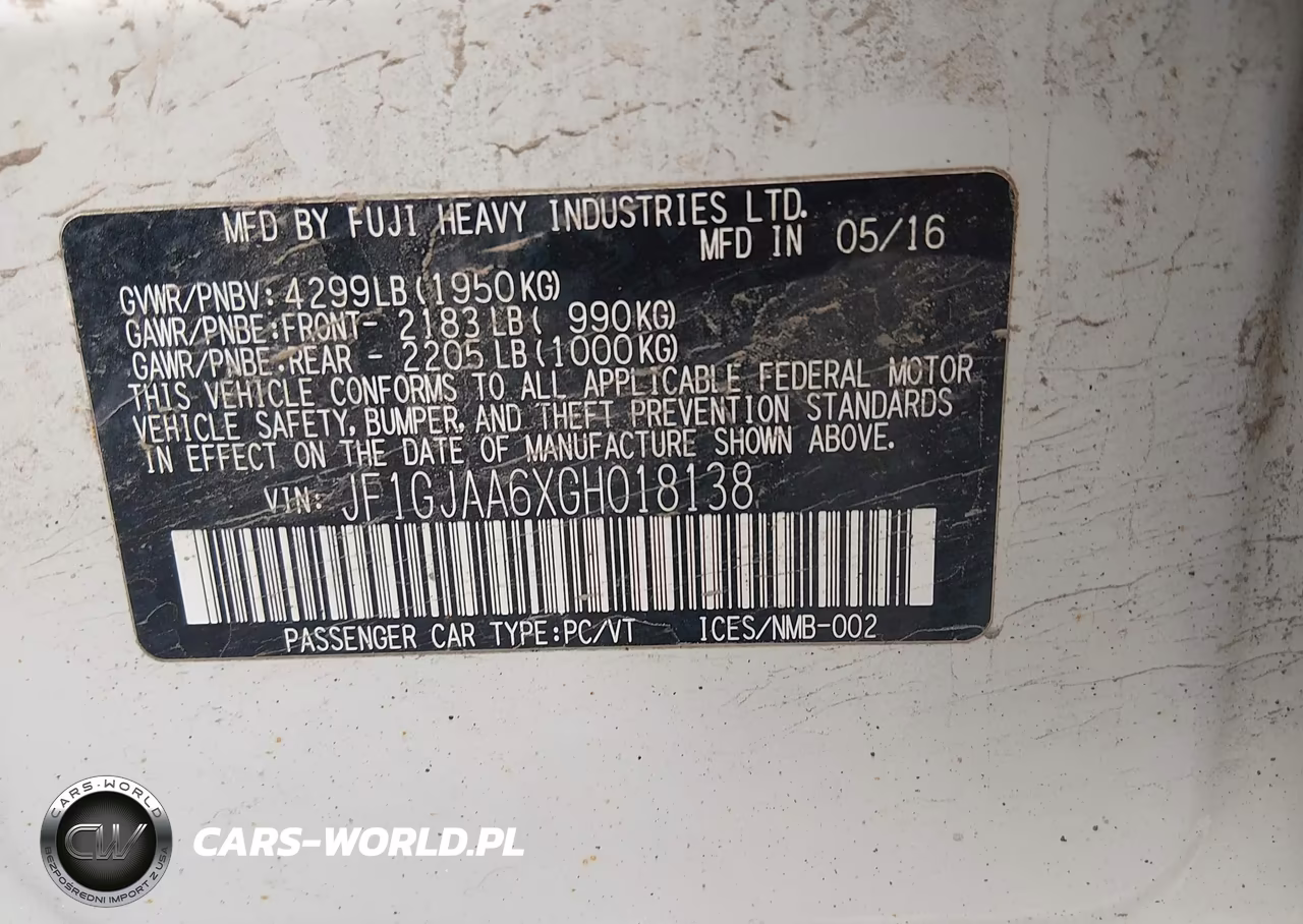 2016 Subaru Impreza 2.0I VIN:JF1GJAA6XGH018138 - 9