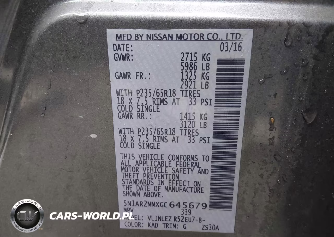 2016 Nissan Pathfinder Sv VIN:5N1AR2MMXGC645679 - 9