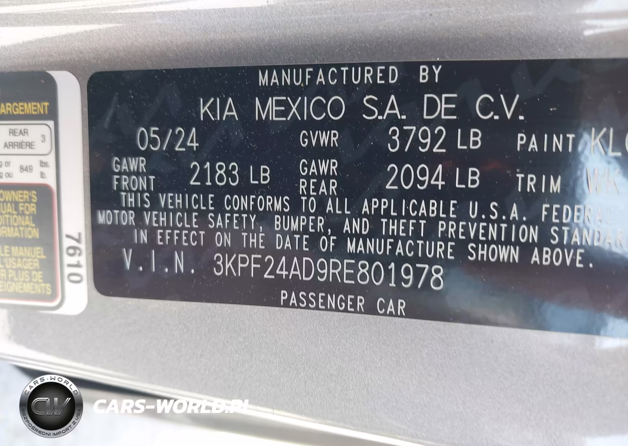 2024 Kia Forte Lxs VIN:3KPF24AD9RE801978 - 9
