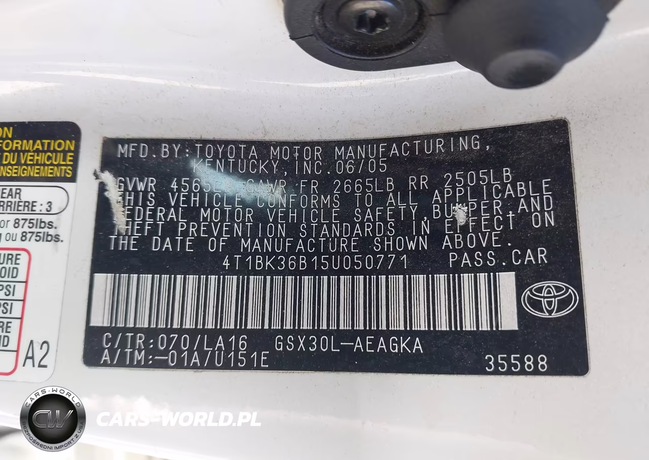 2005 Toyota Avalon Xls VIN:4T1BK36B15U050771 - 9