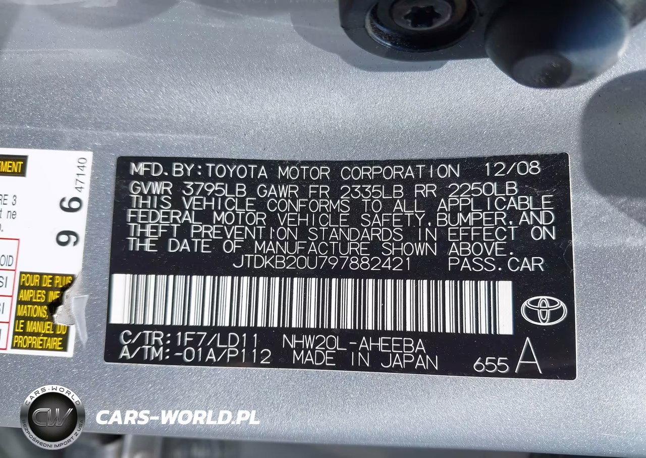 2009 Toyota Prius Touring VIN:JTDKB20U797882421 - 9