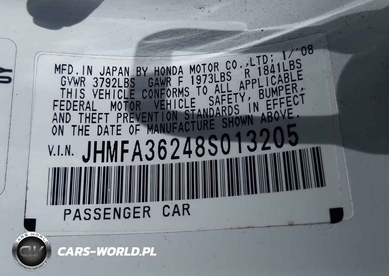 2008 Honda Civic Hybrid VIN:JHMFA36248S013205 - 9