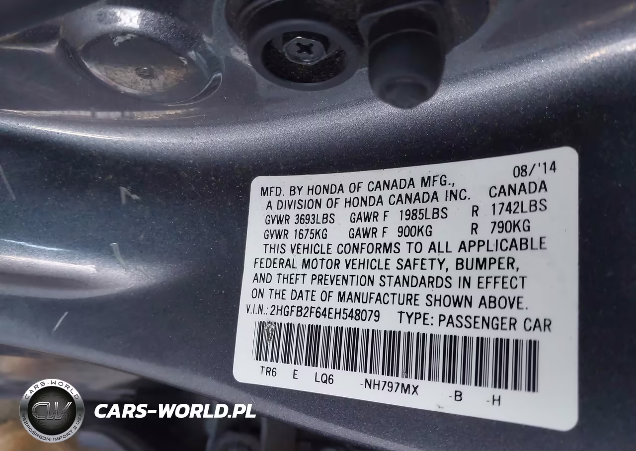 2014 Honda Civic Hf VIN:2HGFB2F64EH548079 - 9