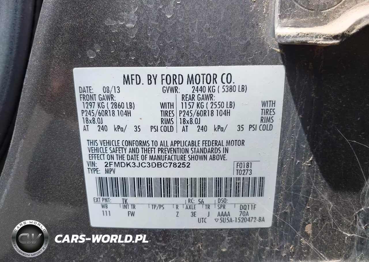 2013 Ford Edge Sel VIN:2FMDK3JC3DBC78252 - 9