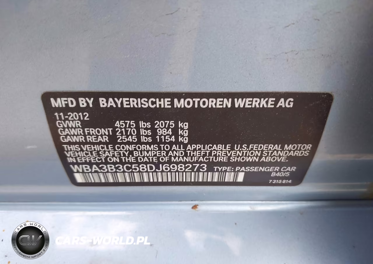 2013 BMW 328I xDrive VIN:WBA3B3C58DJ698273 - 9