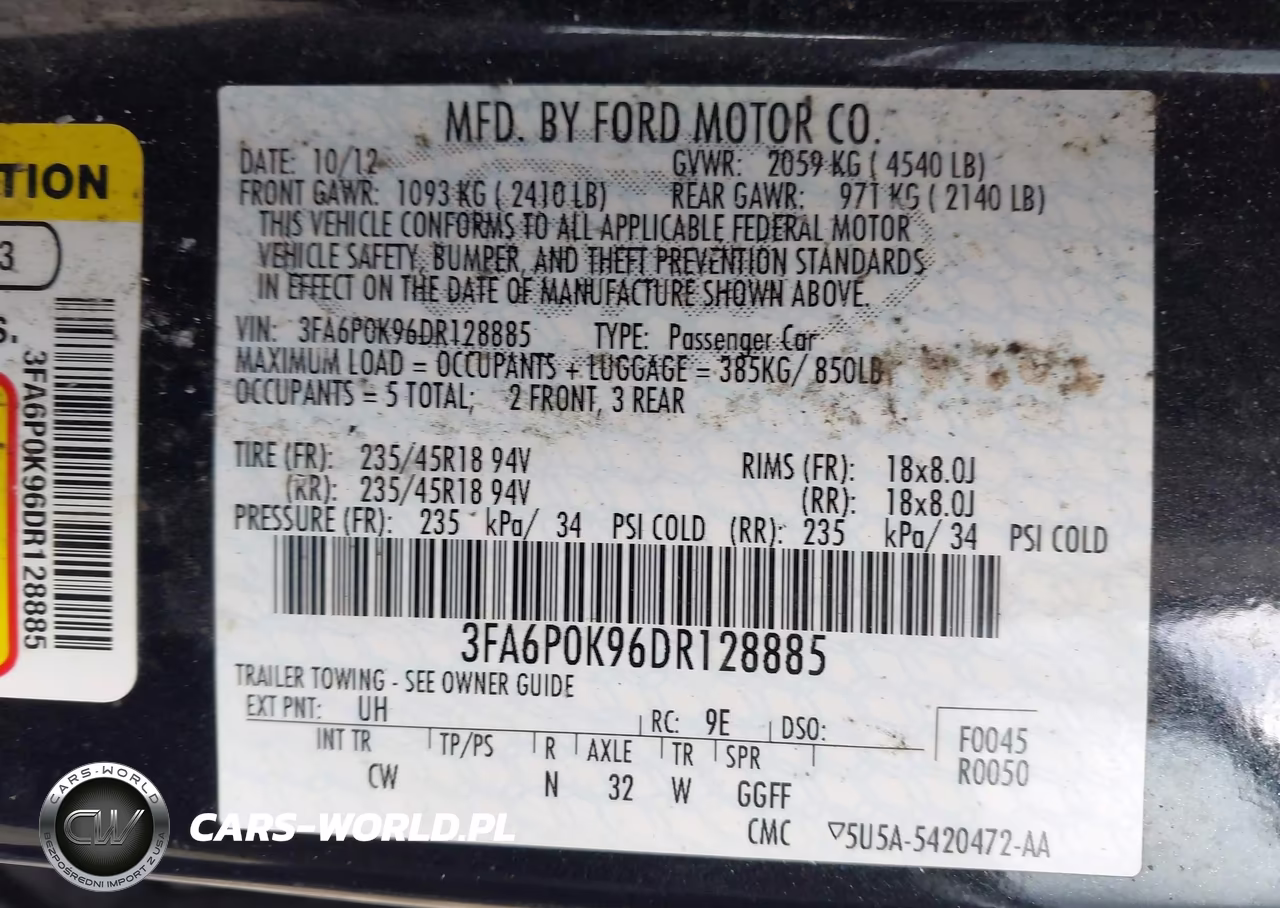 2013 Ford Fusion Titanium VIN:3FA6P0K96DR128885 - 9