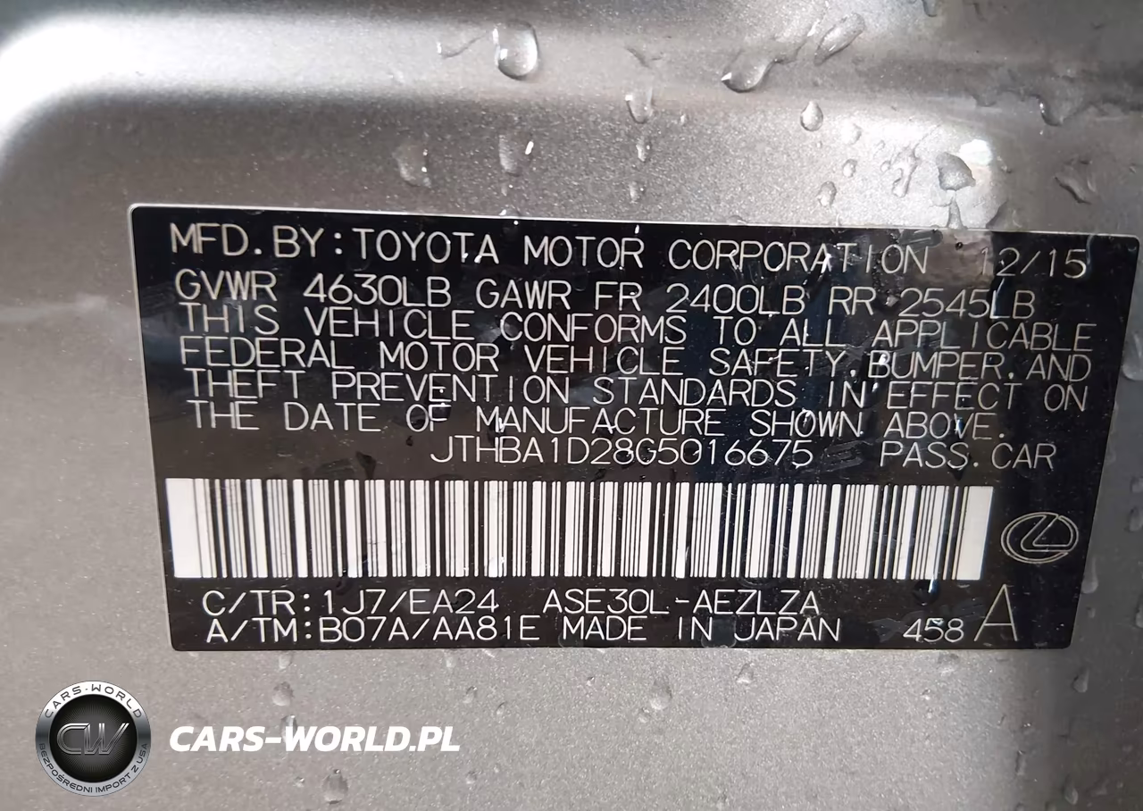 2016 Lexus Is 200T VIN:JTHBA1D28G5016675 - 9