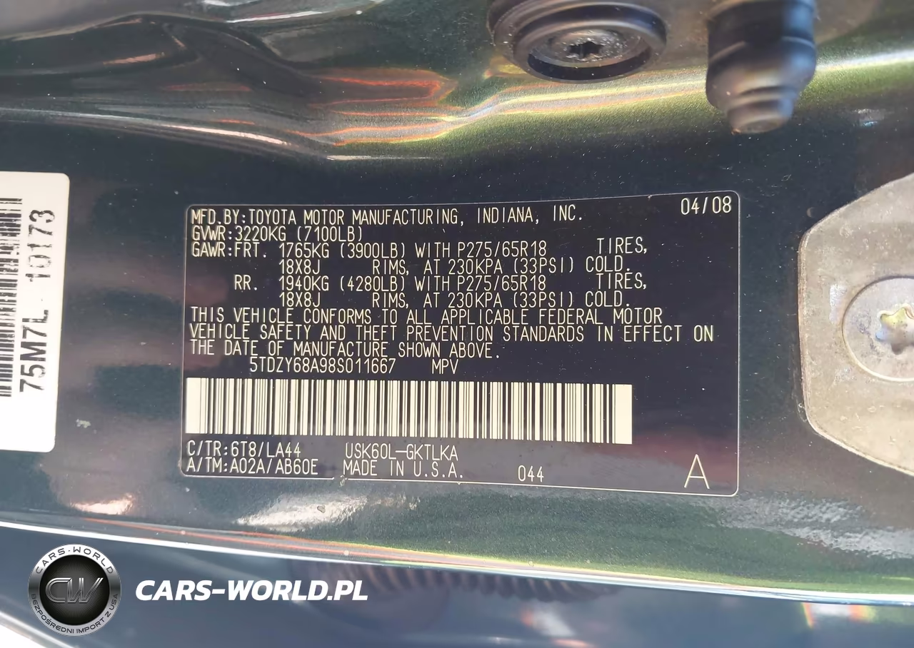 2008 Toyota Sequoia Limited 5.7L V8 VIN:5TDZY68A98S011667 - 9