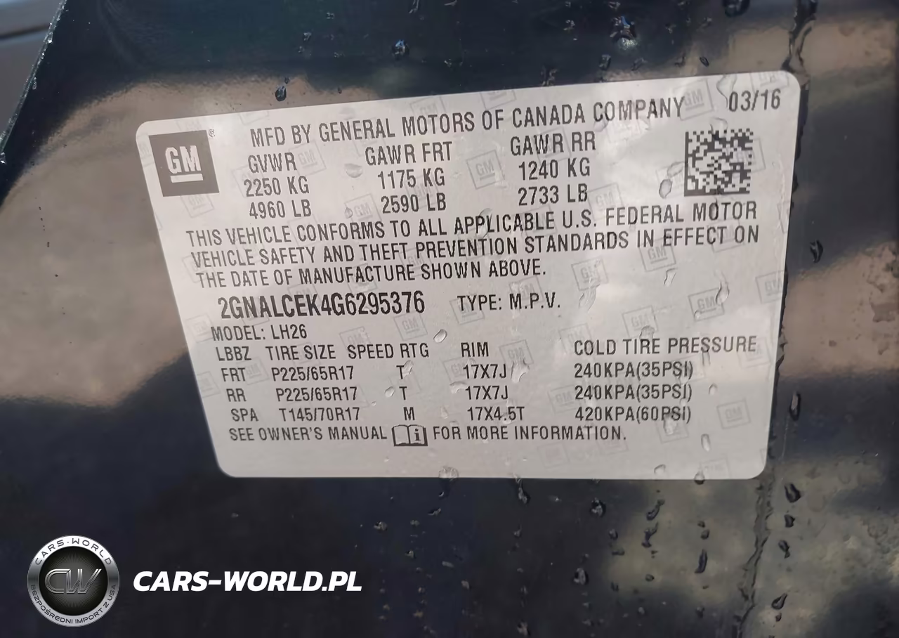 2016 Chevrolet Equinox Lt VIN:2GNALCEK4G6295376 - 9