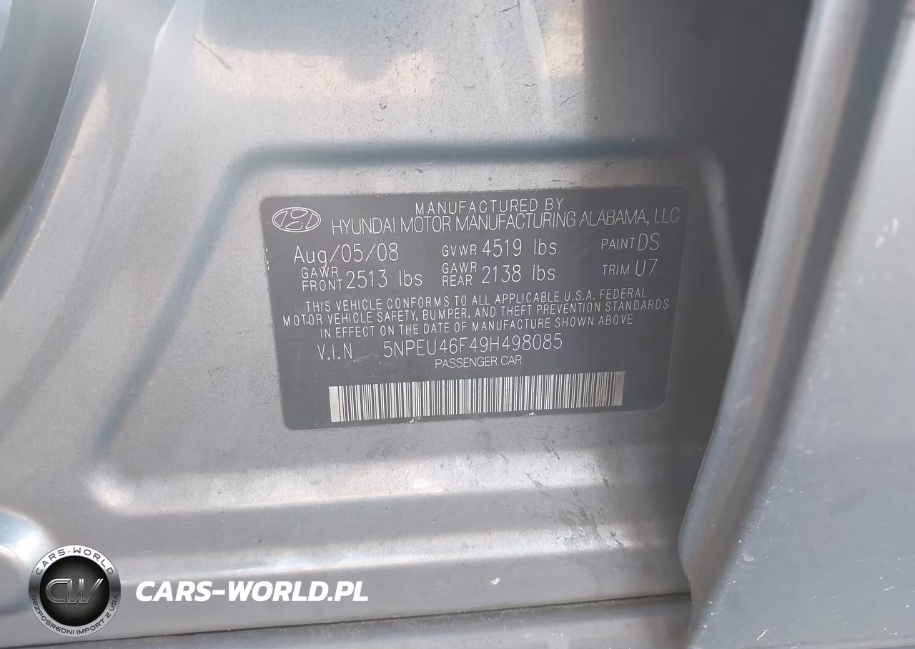 2009 Hyundai Sonata Limited V6 VIN:5NPEU46F49H498085 - 9