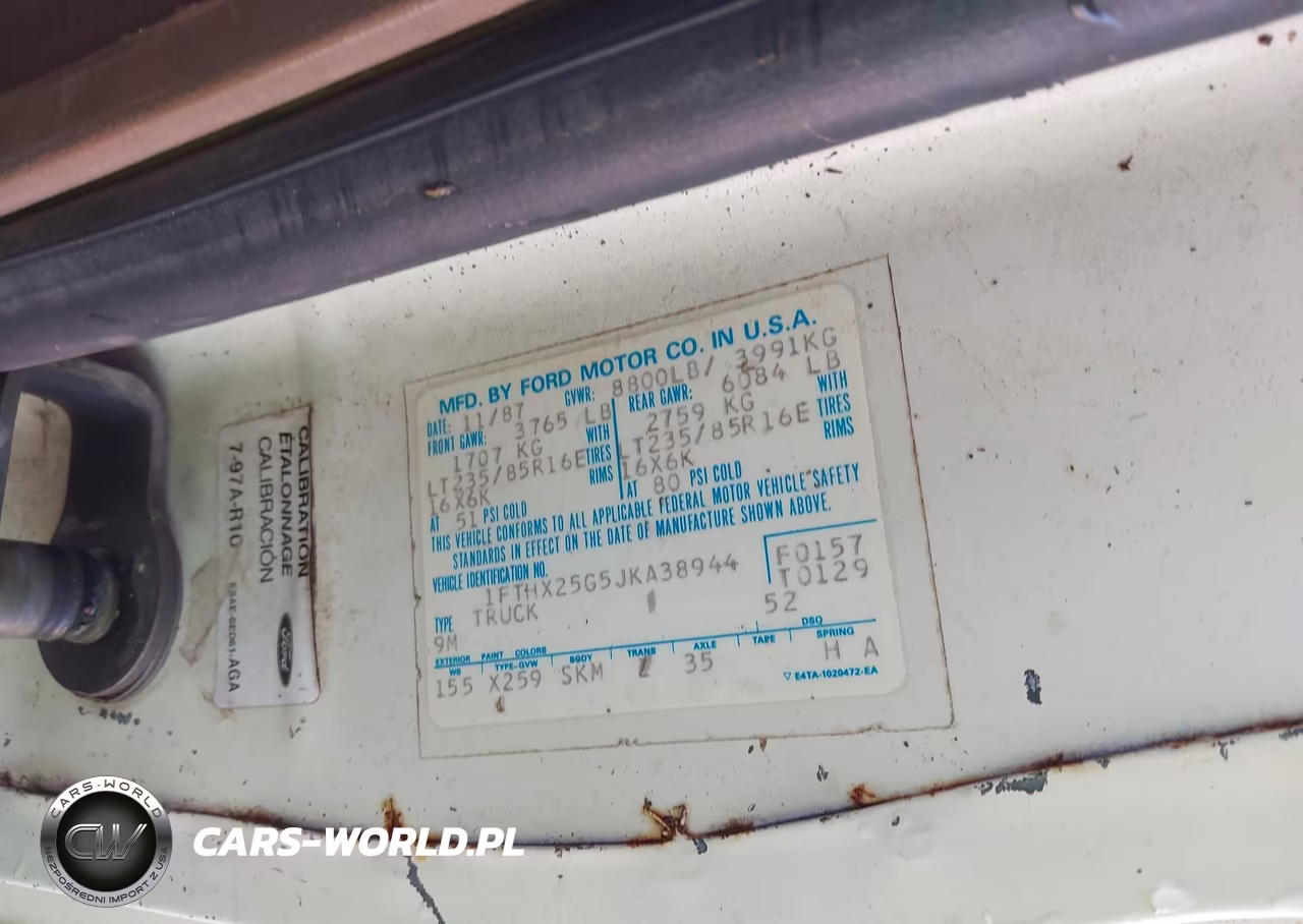1988 Ford F250 VIN:1FTHX25G5JKA38944 - 9
