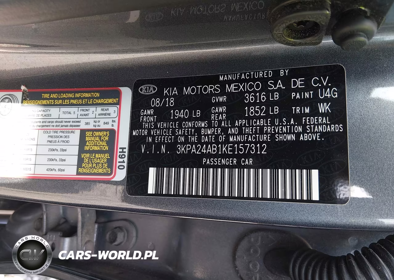 2019 Kia Rio S VIN:3KPA24AB1KE157312 - 9