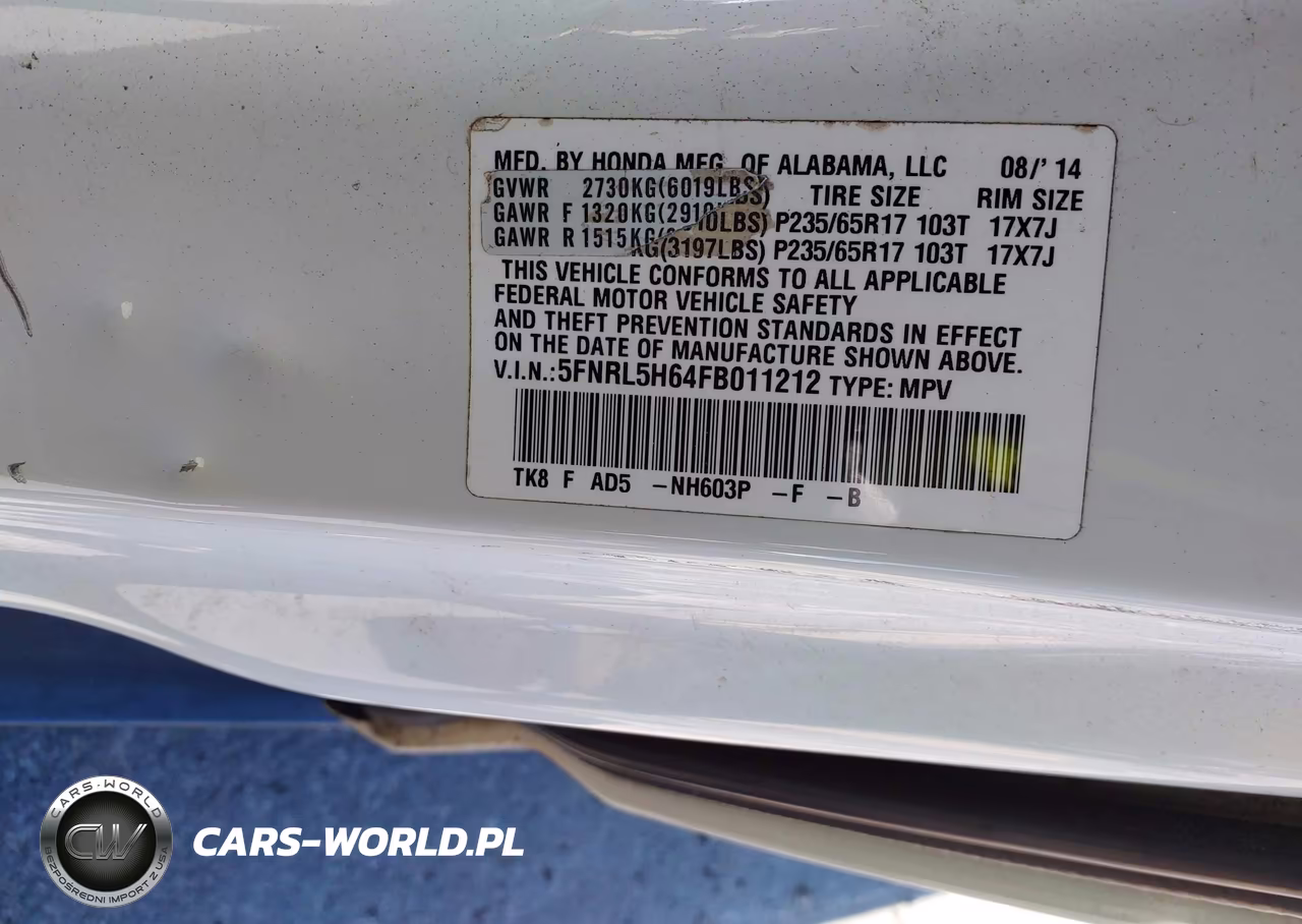 2015 Honda Odyssey Ex-L VIN:5FNRL5H64FB011212 - 9