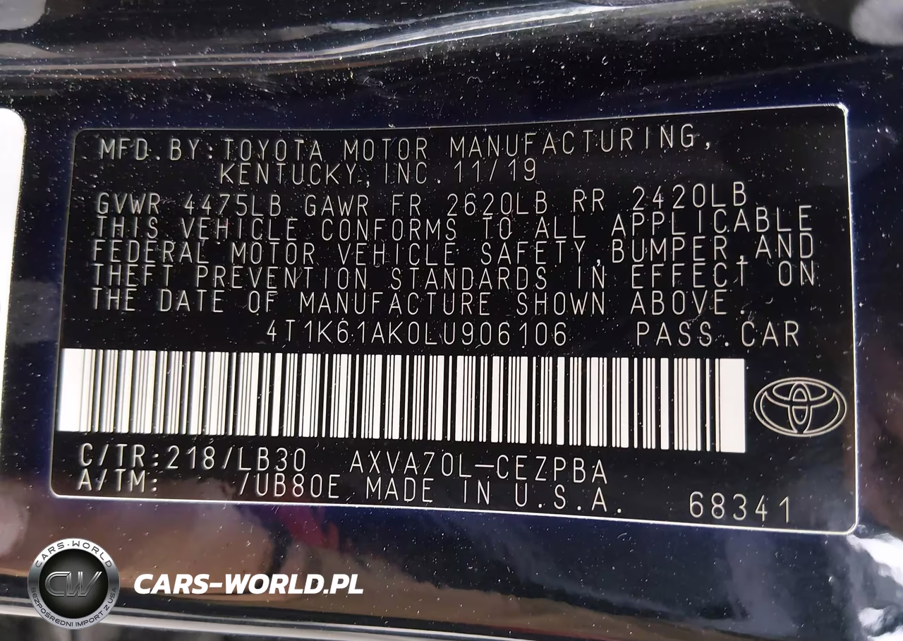 2020 Toyota Camry Xse VIN:4T1K61AK0LU906106 - 9
