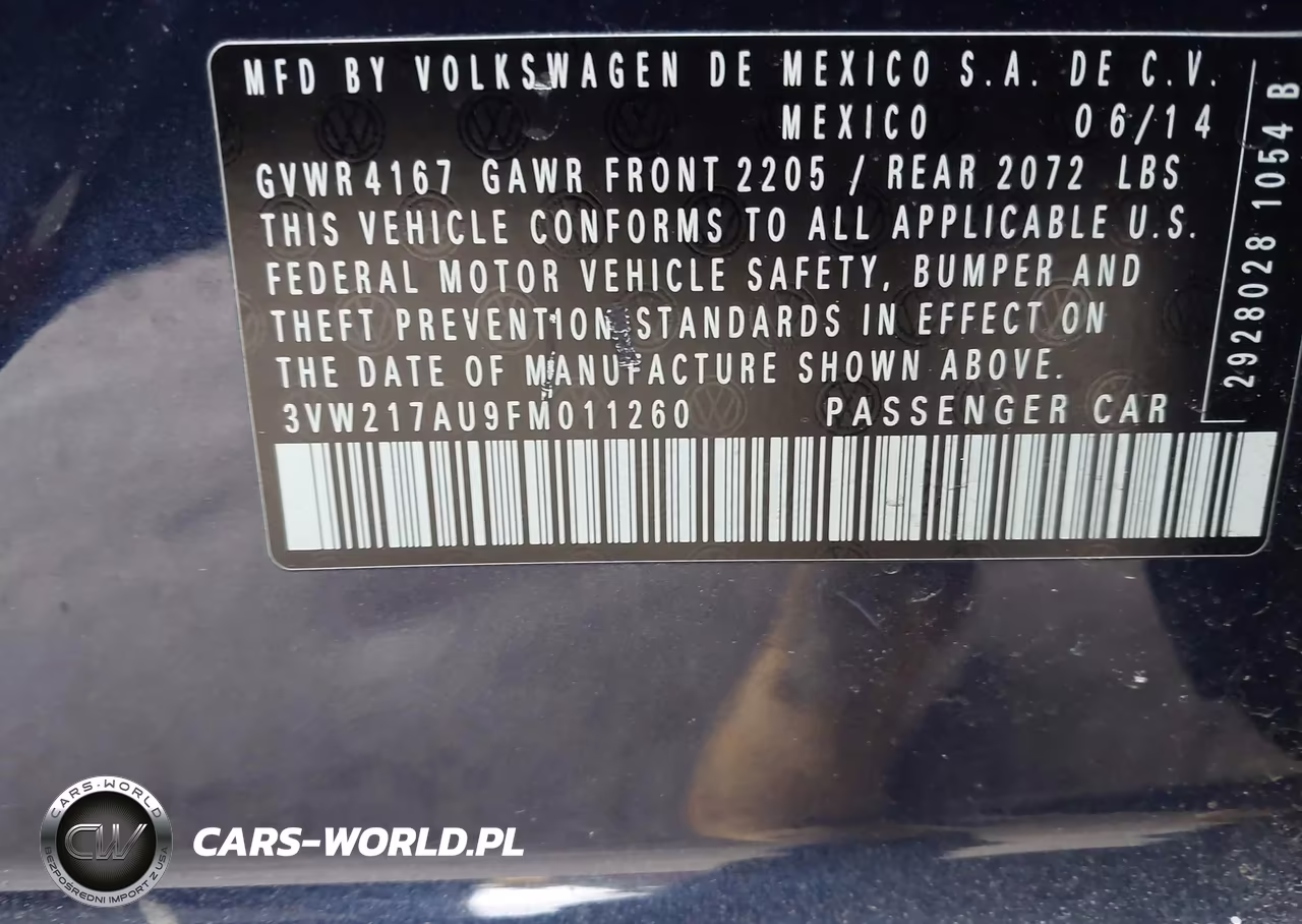 2015 Volkswagen Golf Tsi S 4-Door VIN:3VW217AU9FM011260 - 9