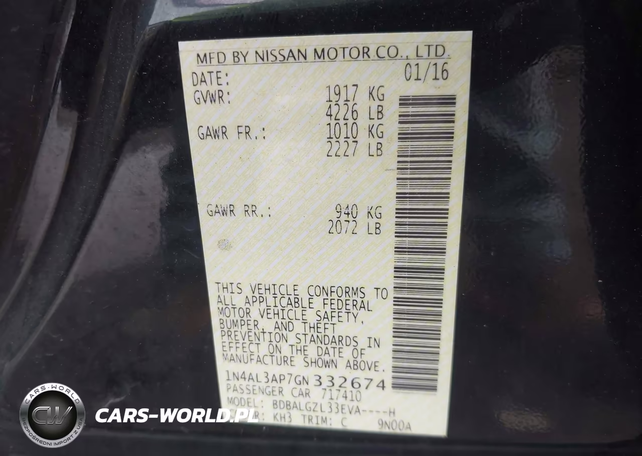 2016 Nissan Altima 2.5 S VIN:1N4AL3AP7GN332674 - 9