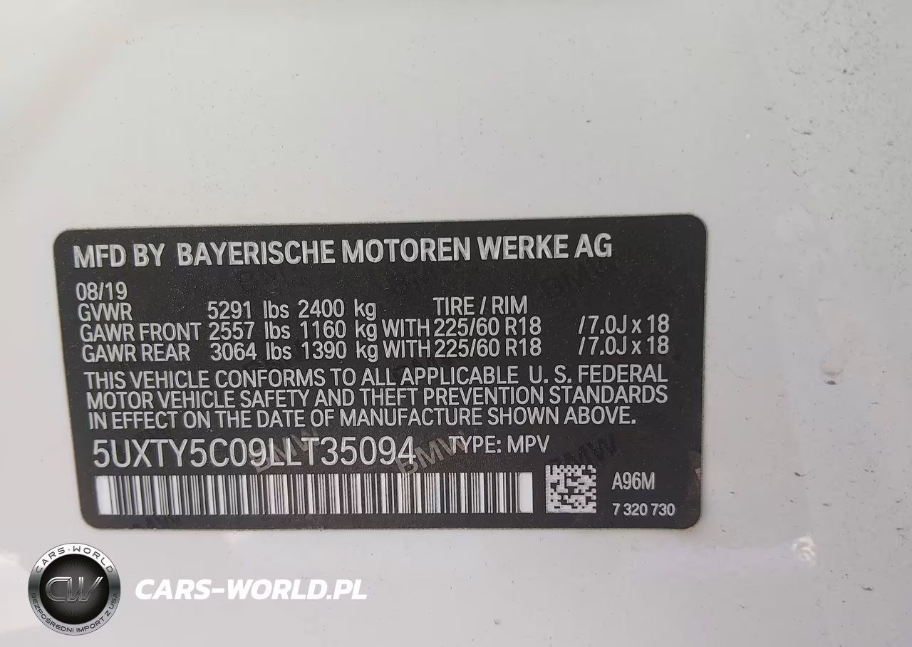 2020 BMW X3 xDrive30I VIN:5UXTY5C09LLT35094 - 9