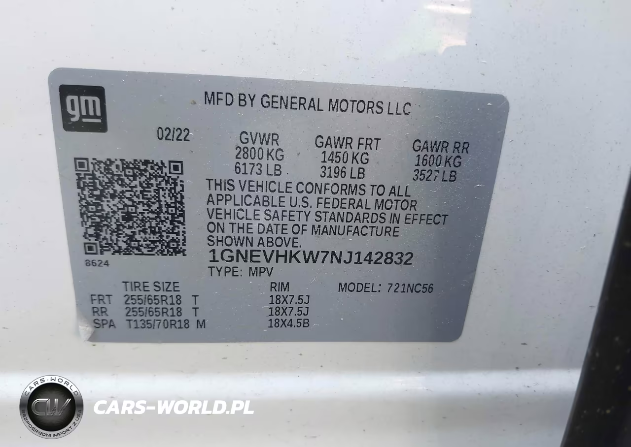 2022 Chevrolet Traverse Awd Lt Leather VIN:1GNEVHKW7NJ142832 - 9