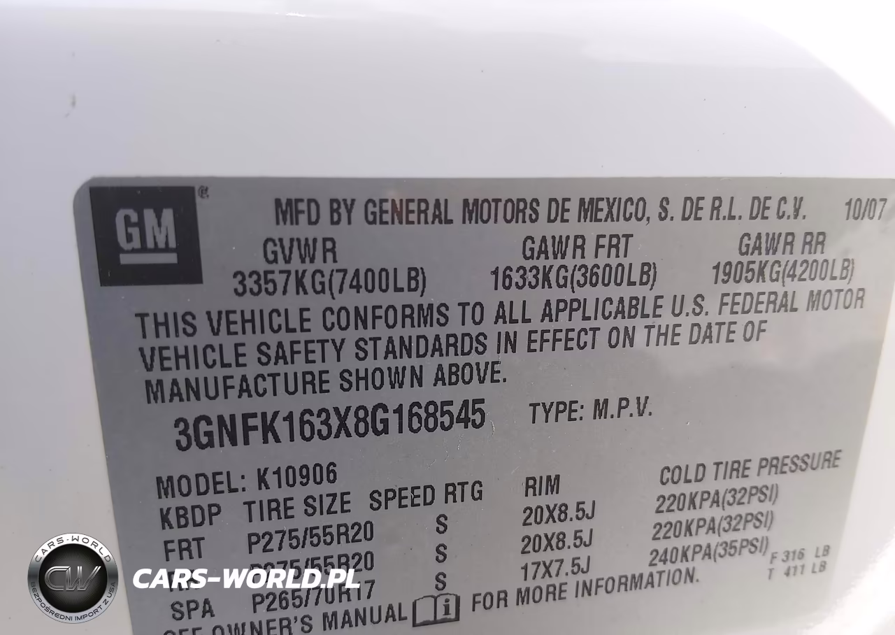 2008 Chevrolet Suburban 1500 Lt VIN:3GNFK163X8G168545 - 9