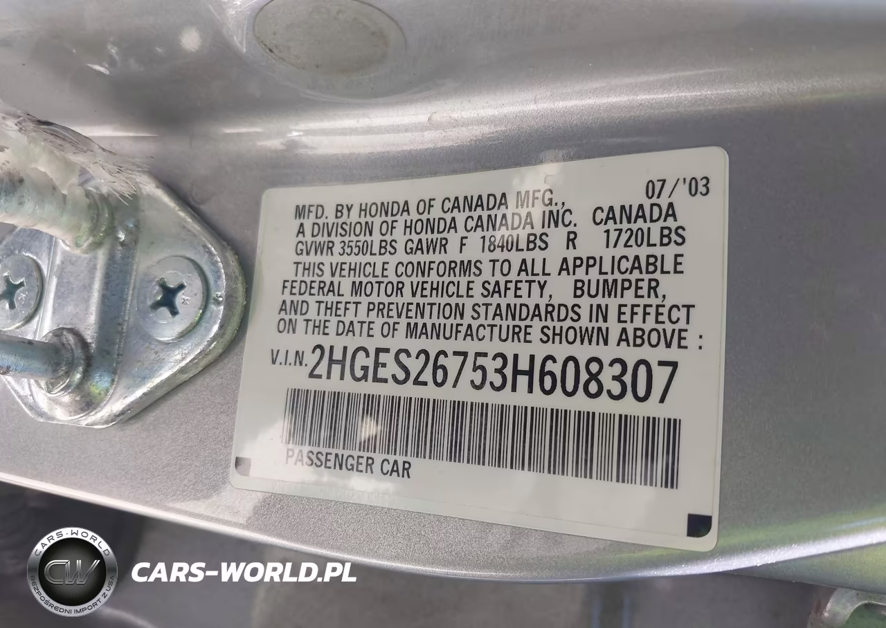 2003 Honda Civic Ex VIN:2HGES26753H608307 - 9
