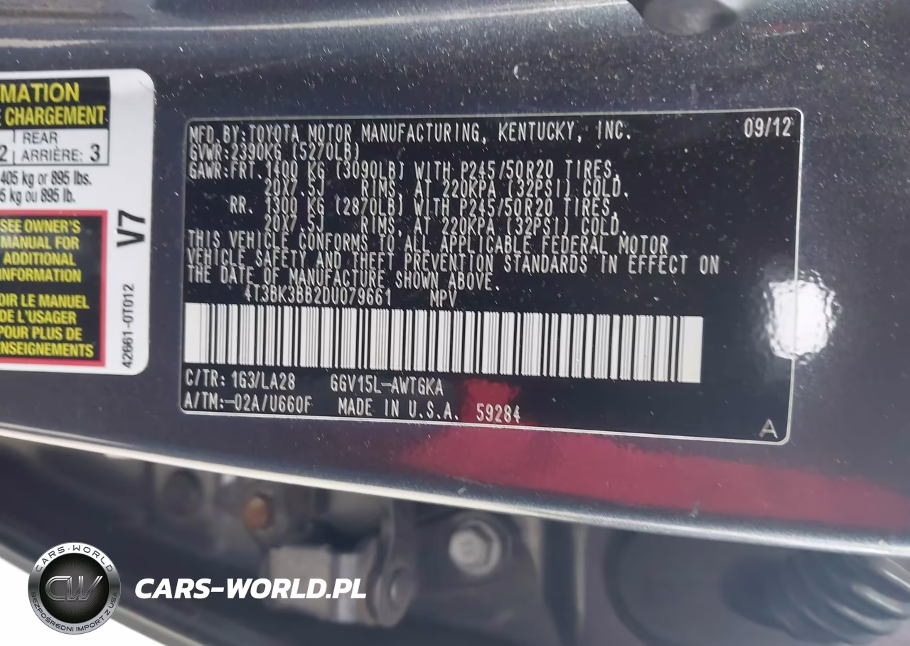 2013 Toyota Venza Limited V6 VIN:4T3BK3BB2DU079661 - 9