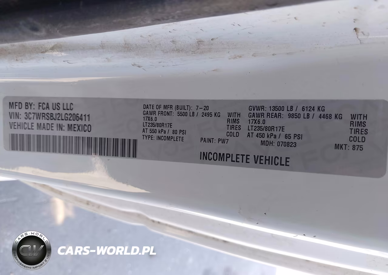 2020 Ram 3500 Chassis Tradesman-Slt VIN:3C7WRSBJ2LG206411 - 8