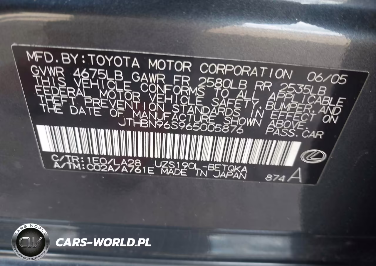 2006 Lexus Gs 430 VIN:JTHBN96S965005876 - 9