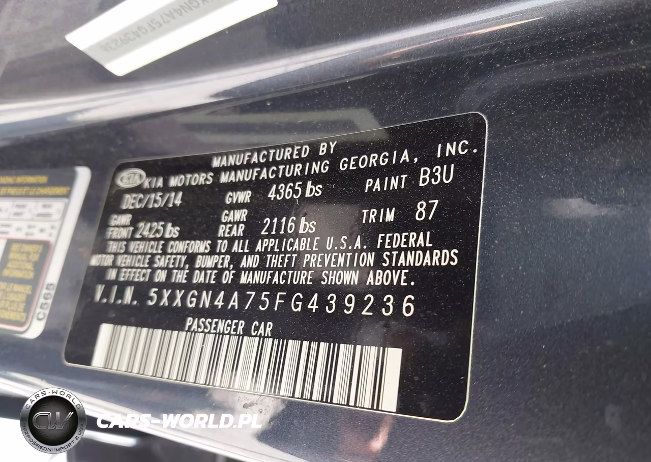 2015 Kia Optima Ex VIN:5XXGN4A75FG439236 - 9