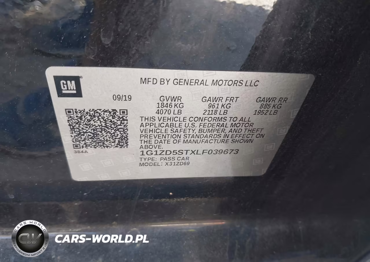 2020 Chevrolet Malibu Fwd Lt VIN:1G1ZD5STXLF039673 - 9
