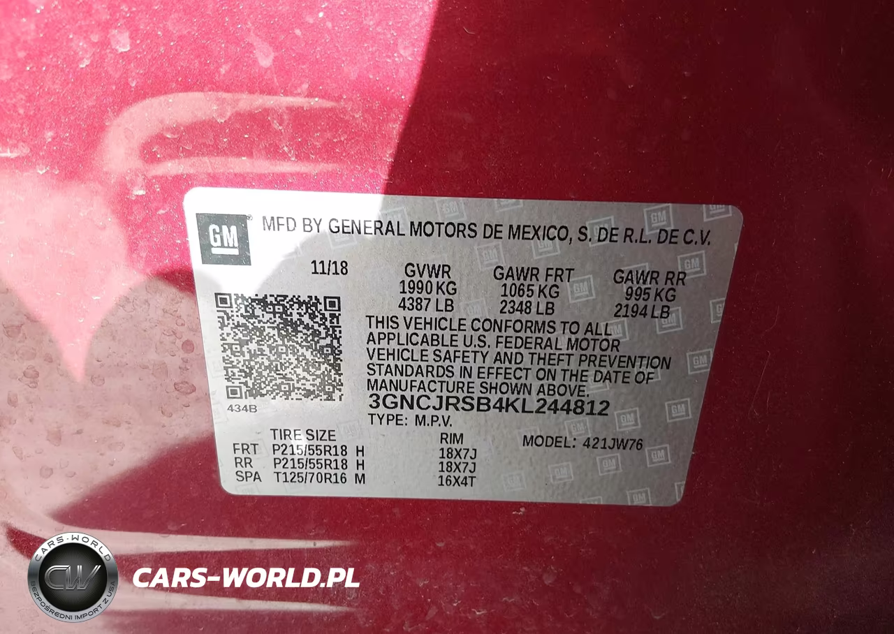 2019 Chevrolet Trax Premier VIN:3GNCJRSB4KL244812 - 9