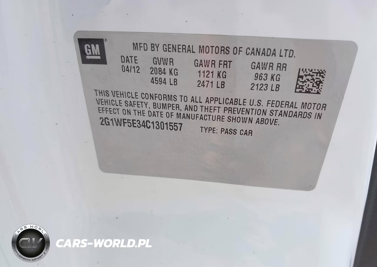 2012 Chevrolet Impala Ls VIN:2G1WF5E34C1301557 - 9