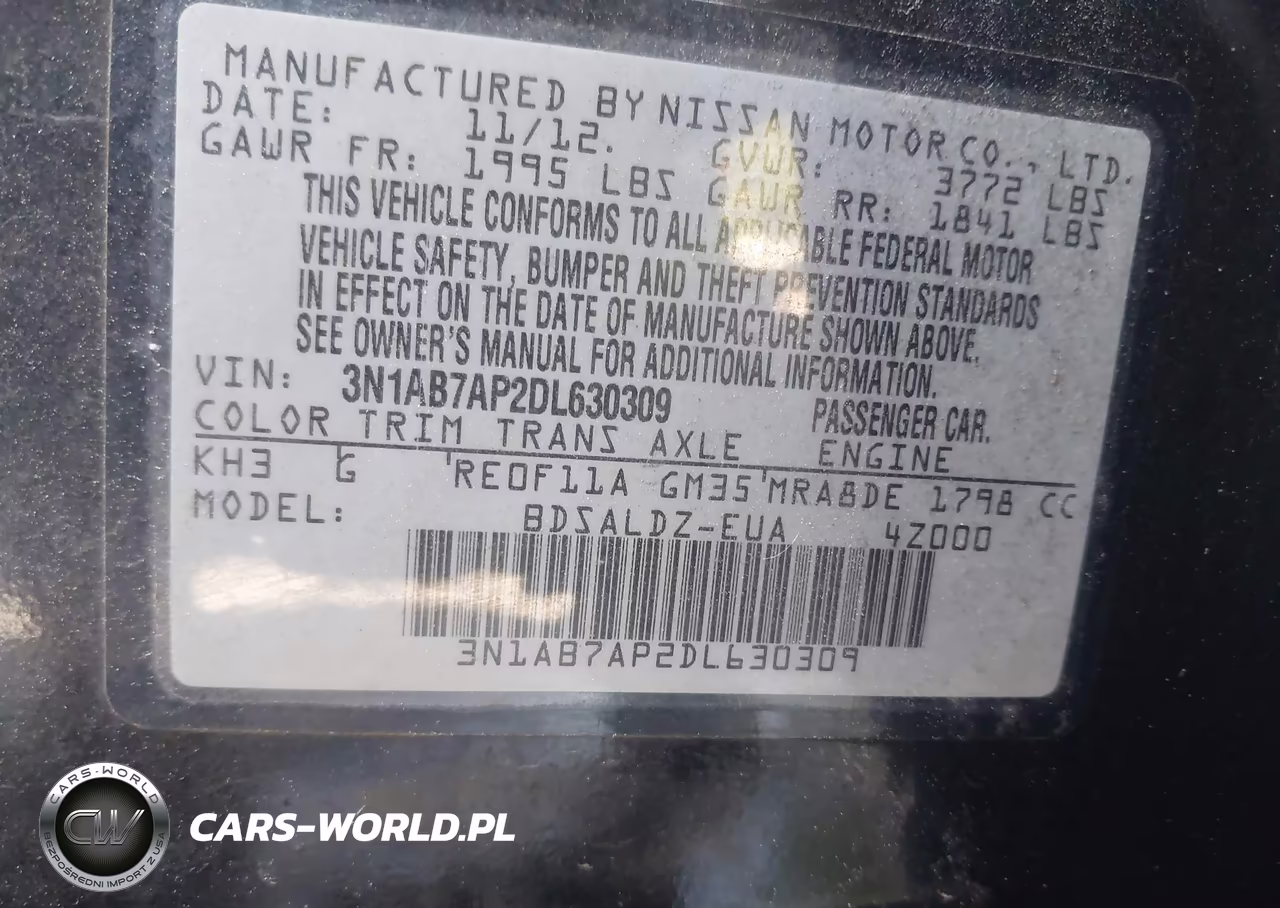 2013 Nissan Sentra Sv VIN:3N1AB7AP2DL630309 - 9