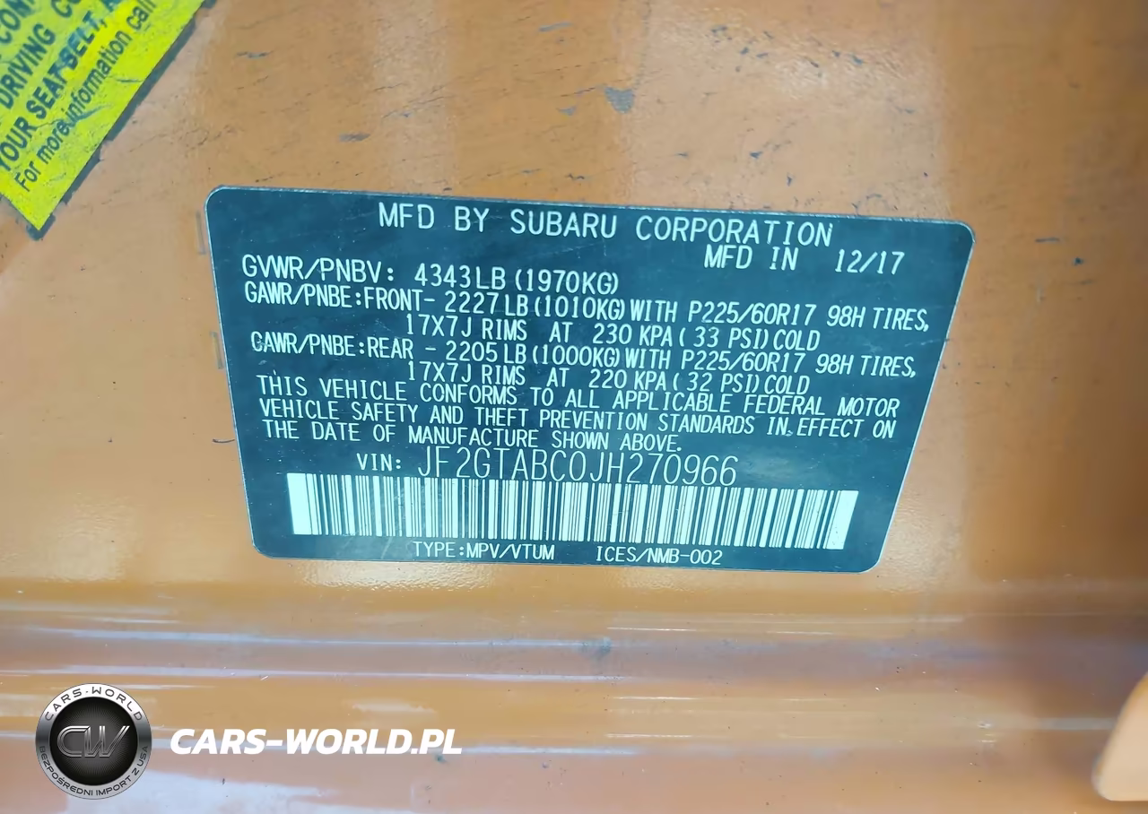 2018 Subaru Crosstrek 2.0I Premium VIN:JF2GTABC0JH270966 - 9