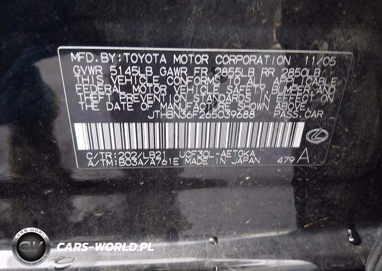 2006 Lexus Ls 430 VIN:JTHBN36F265039688 - 9