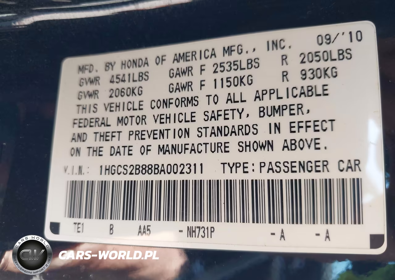 2011 Honda Accord 3.5 Ex-L VIN:1HGCS2B88BA002311 - 9
