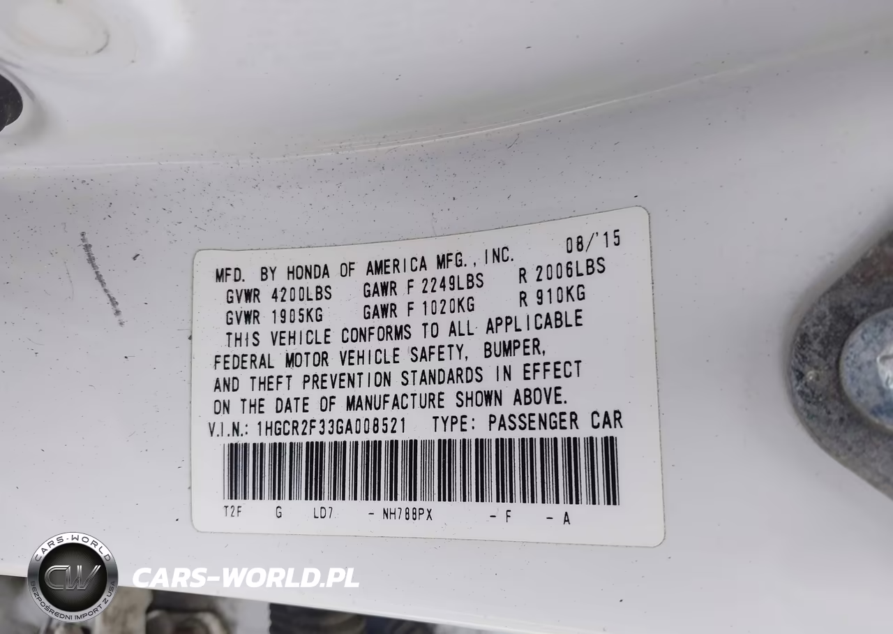 2016 Honda Accord Lx VIN:1HGCR2F33GA008521 - 9