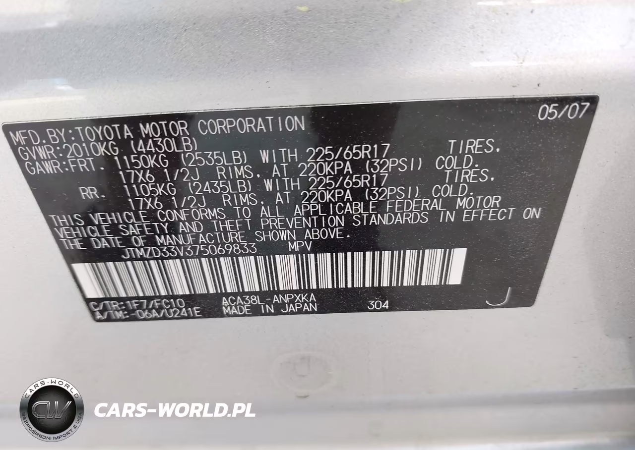 2007 Toyota Rav4 VIN:JTMZD33V375069833 - 9