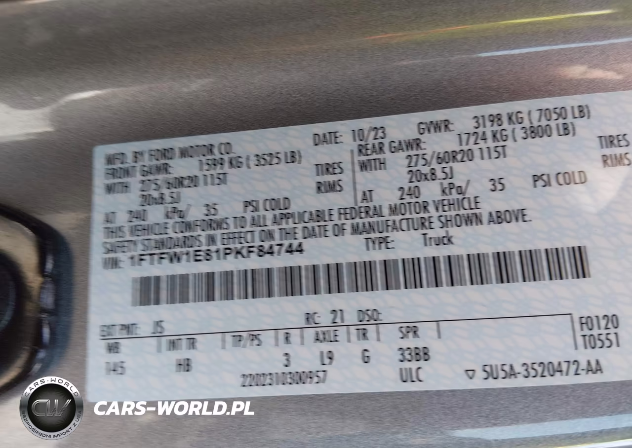 2023 Ford F-150 Lariat VIN:1FTFW1E81PKF84744 - 9