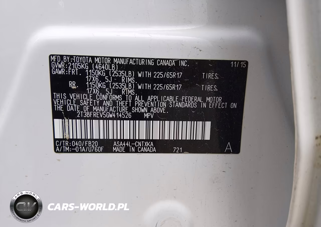 2016 Toyota Rav4 Le VIN:2T3BFREV5GW414526 - 9