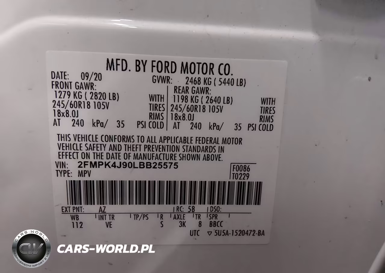 2020 Ford Edge Sel VIN:2FMPK4J90LBB25575 - 9