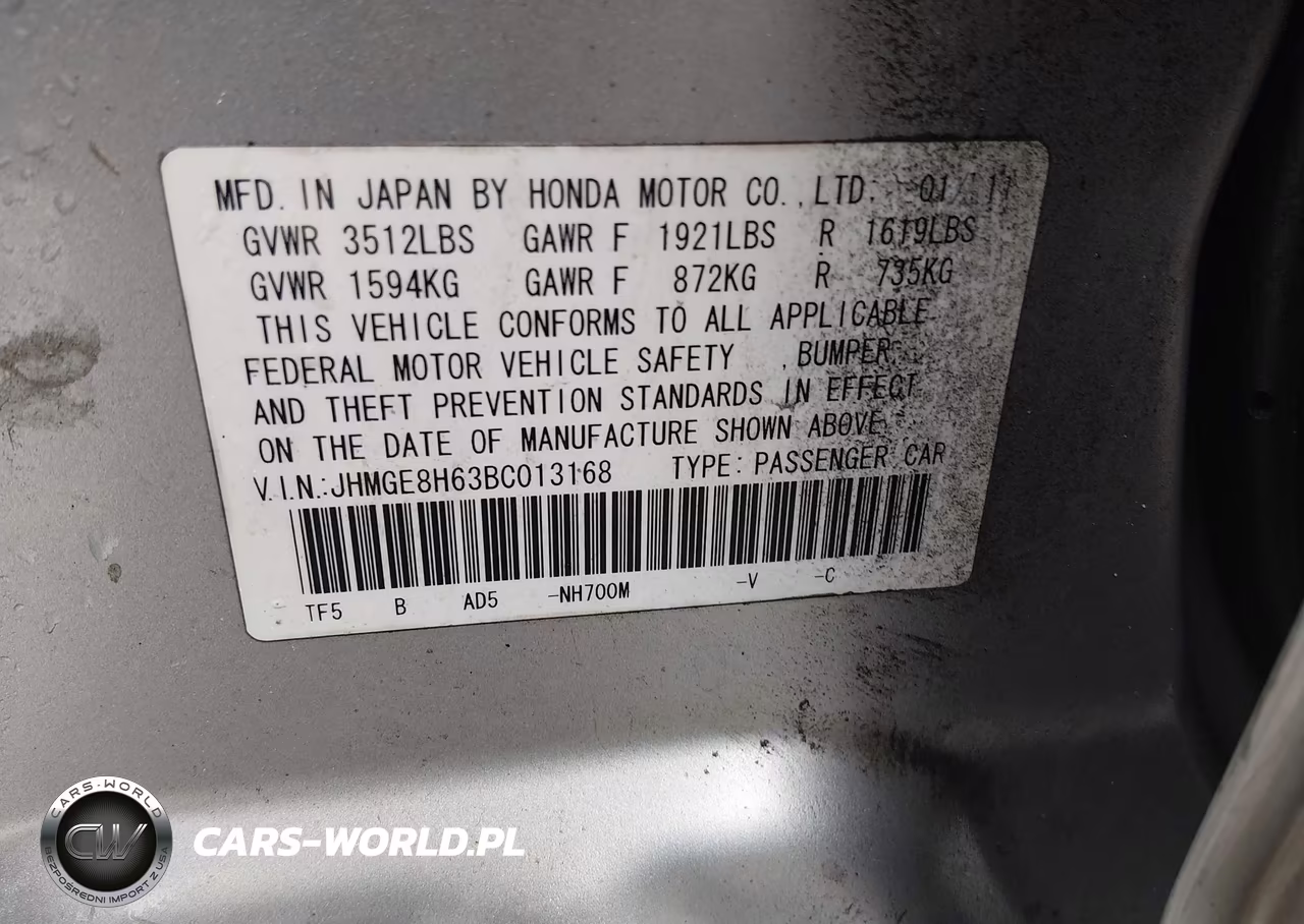 2011 Honda Fit Sport VIN:JHMGE8H63BC013168 - 9