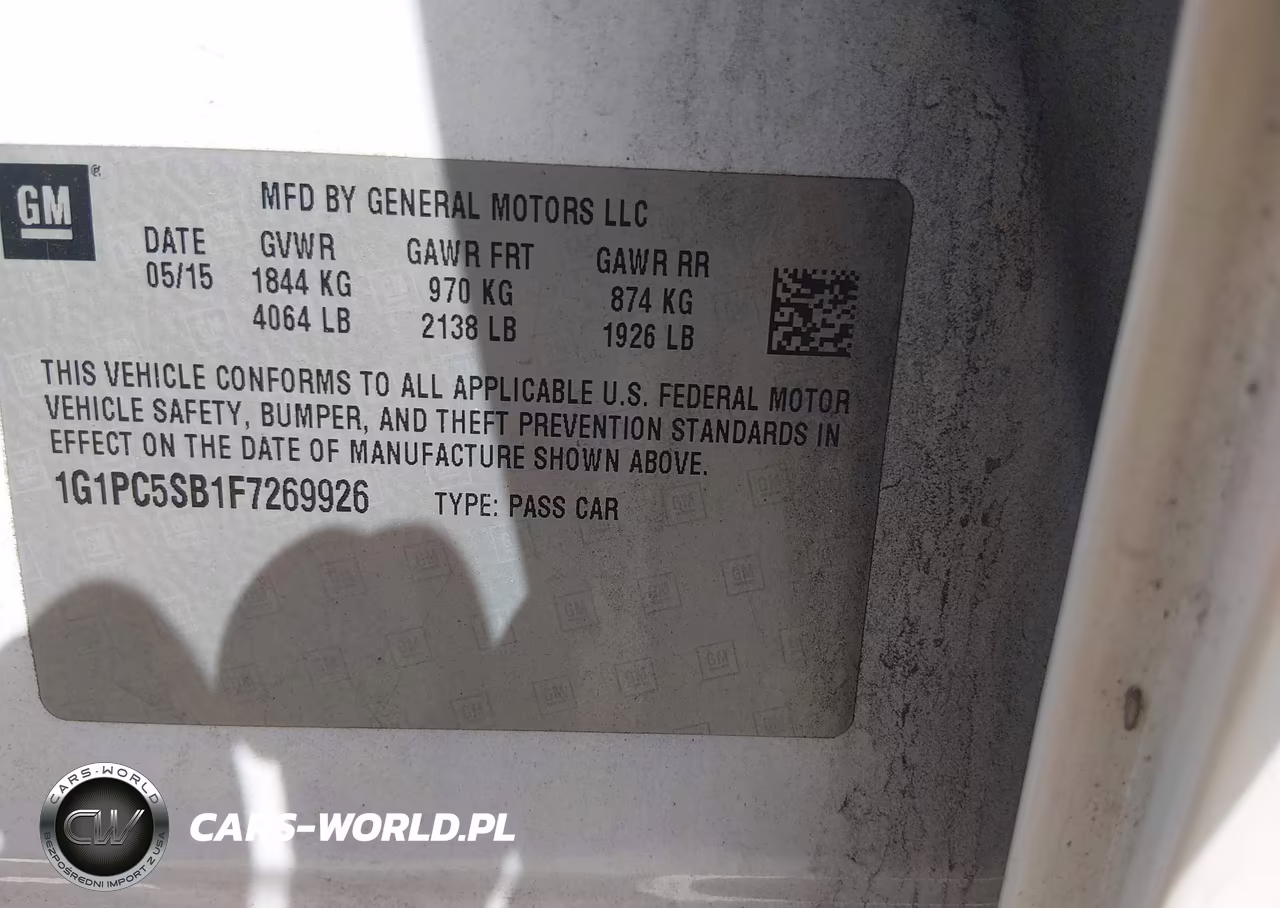 2015 Chevrolet Cruze 1Lt Auto VIN:1G1PC5SB1F7269926 - 9