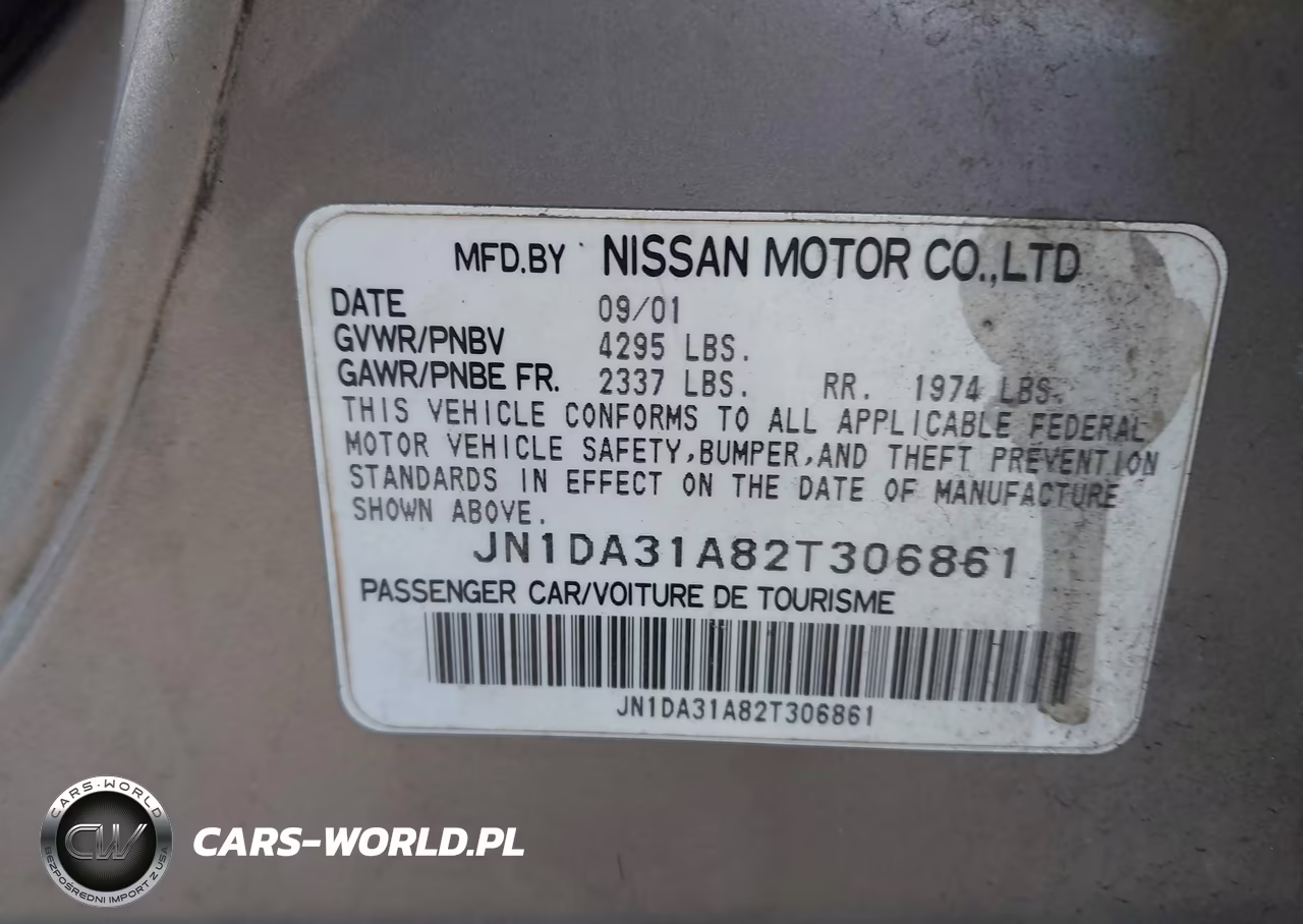 2002 Nissan Maxima Se VIN:JN1DA31A82T306861 - 9
