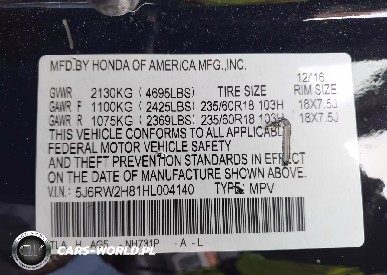 2017 Honda Cr-V Ex-L-Ex-L Navi VIN:5J6RW2H81HL004140 - 9