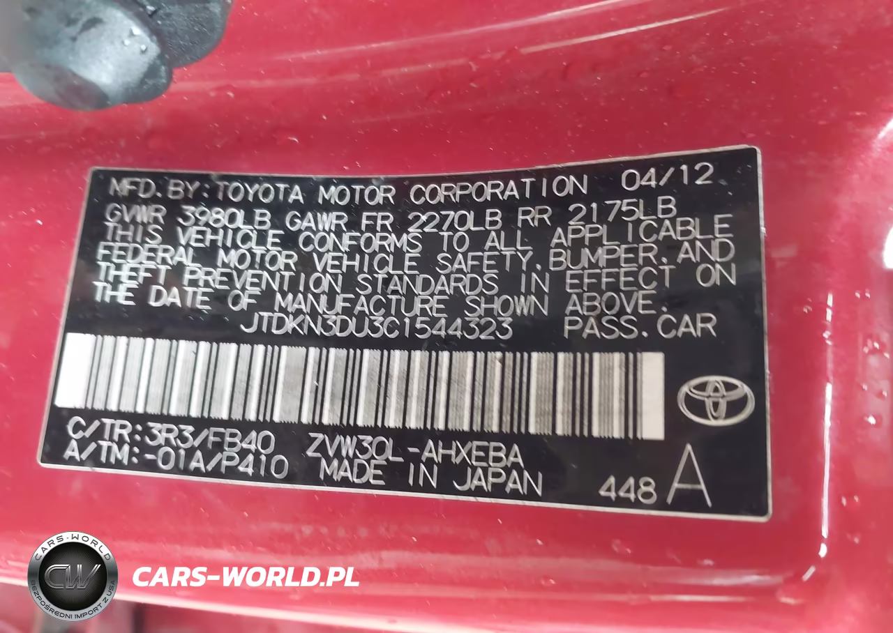 2012 Toyota Prius Three VIN:JTDKN3DU3C1544323 - 9