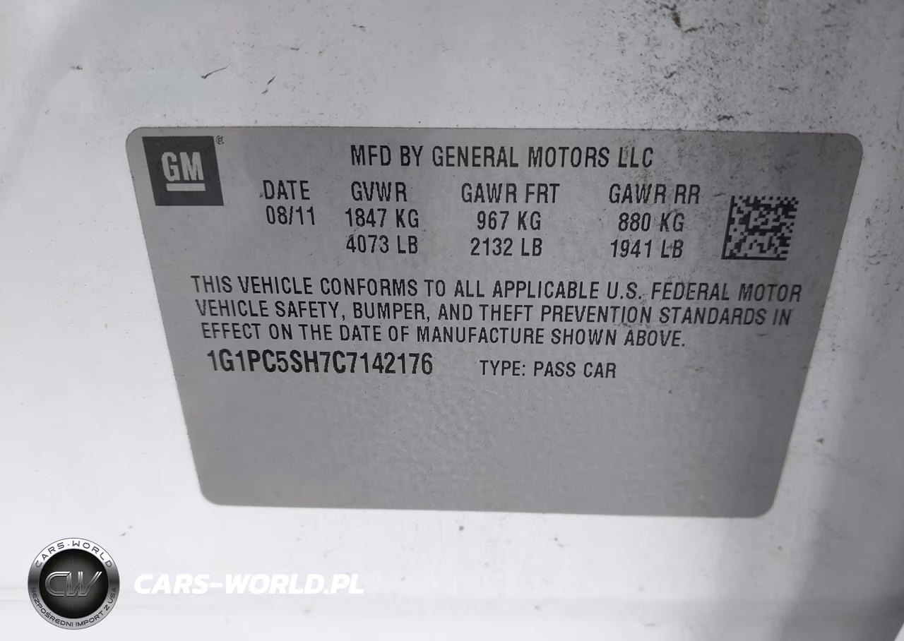 2012 Chevrolet Cruze Ls VIN:1G1PC5SH7C7142176 - 9